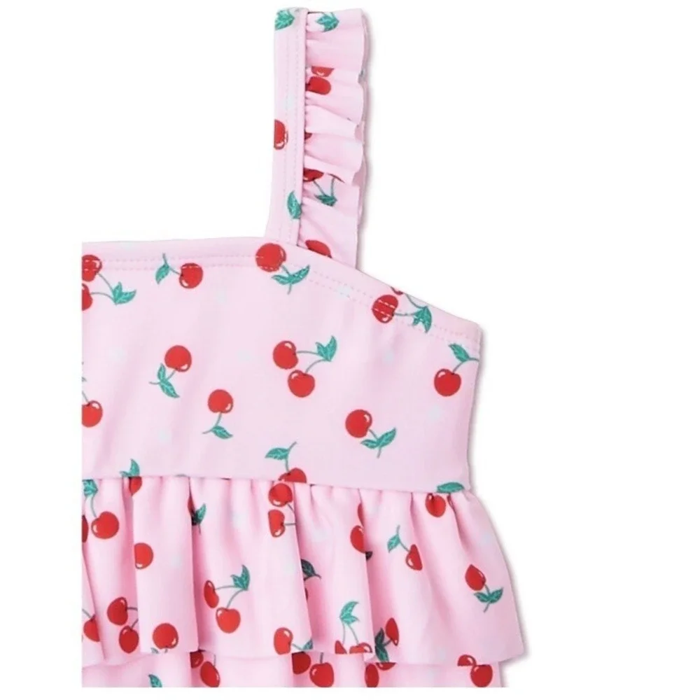 Wonder Nation Baby Girl Cherry One Piece Swimsuit 0-3 Months New with Tags Pink
